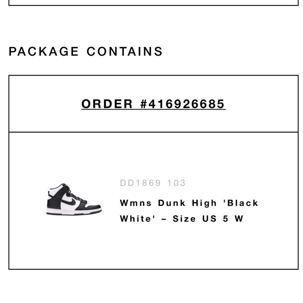 Nike “Wmns dunk high” in black and white